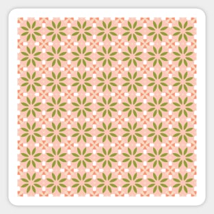 vintage retro floral orange pattern Sticker